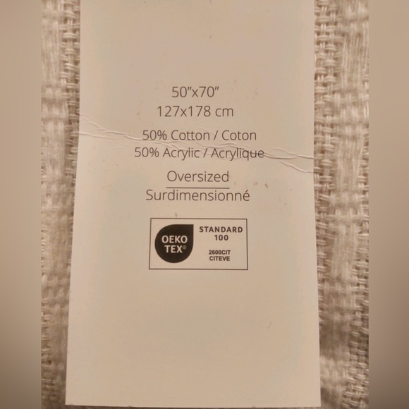 🎁Texteis Penedo Holiday Throw Blanket - Ivory Weave Inset  with Adorned Border - Picture 9 of 11